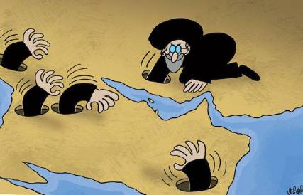 كاريكاتير... أيادي إيران التي تلعب بالشرق الأوسط !