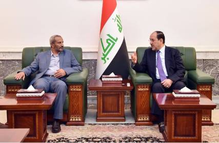 نوري المالكي يستقبل وفداً من الحوثيين في بغداد ويهاجم الرياض"صور"