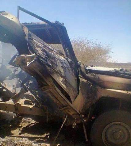 مقتل أربعة مسلحين حوثيين في انفجار عبوة ناسفة استهدفت طقم في قيفة رداع بالبيضاء